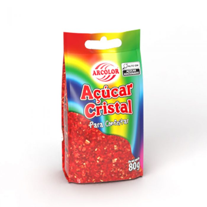 Açúcar Cristal Arcólor 80g Vermelho