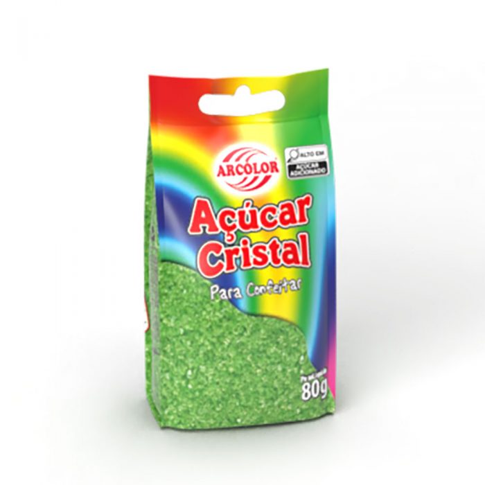 Açúcar Cristal Arcólor 80g Verde