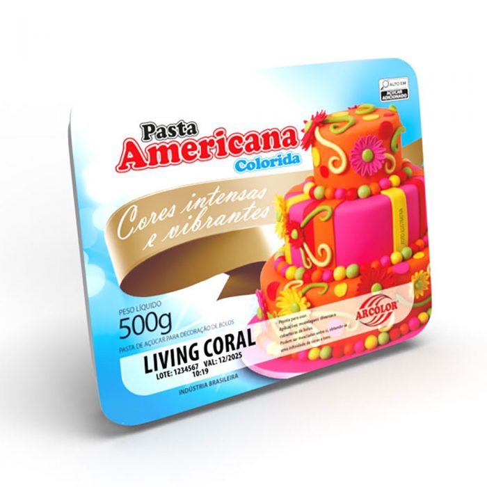Pasta Americana Colorida Arólor Living Coral