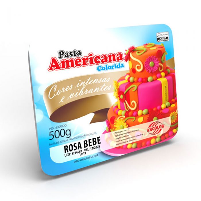 Pasta Americana Colorida Arcólor Rosa Bebê