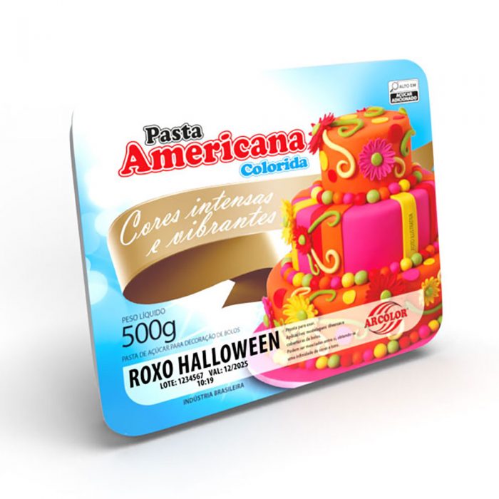 Pasta Americana Colorida Arcólor Roxo Halloween