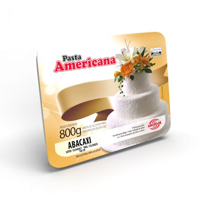 Pasta Americana Arcólor Tradicional 800g Sabor Abacaxi