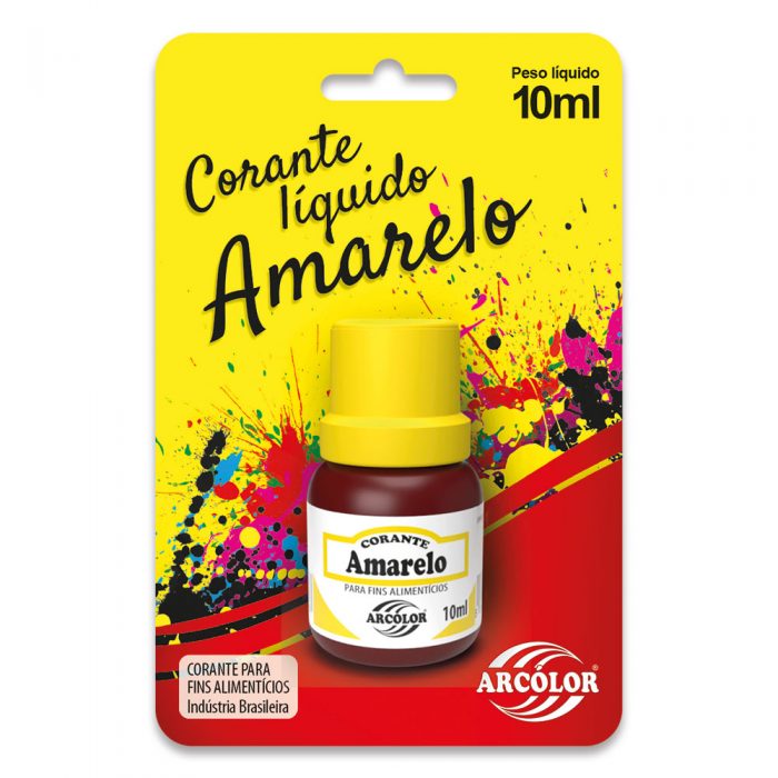 Corante Líquido 10ml Cartelado Arcólor Amerelo