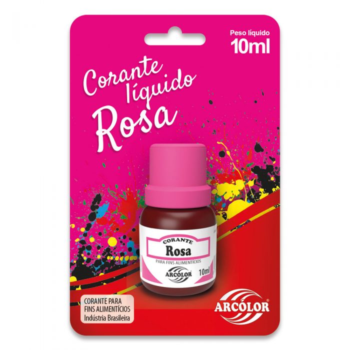 Corante Líquido 10ml Cartelado Arcólor Rosa