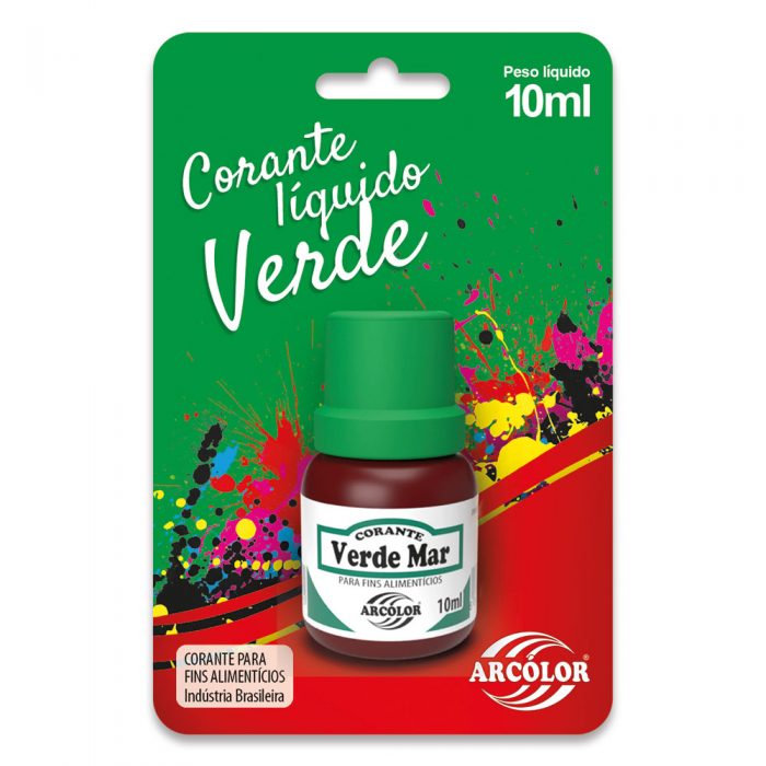 Corante Líquido 10ml Cartelado Arcólor Verde