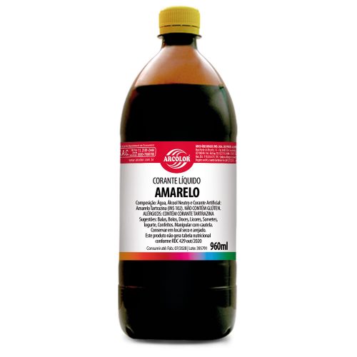 Corante Líquido 960ml Amarelo