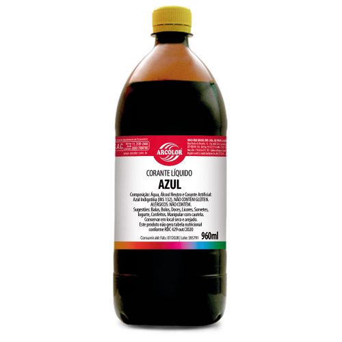 Corante Razil Corante Líquido 960ml - Arcólor - Produtos para Confeitaria e Panificação